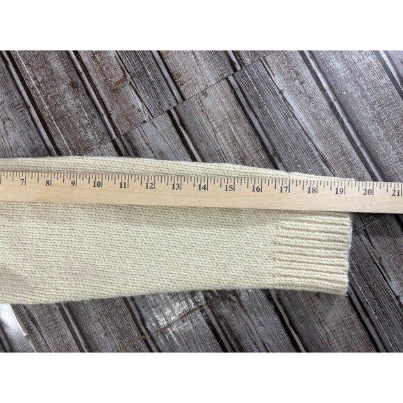 L.L.Bean Classic Ragg lamb's Wool Crew Neck Fair Isle Sweater SZ s color ivory - Picture 8 of 8